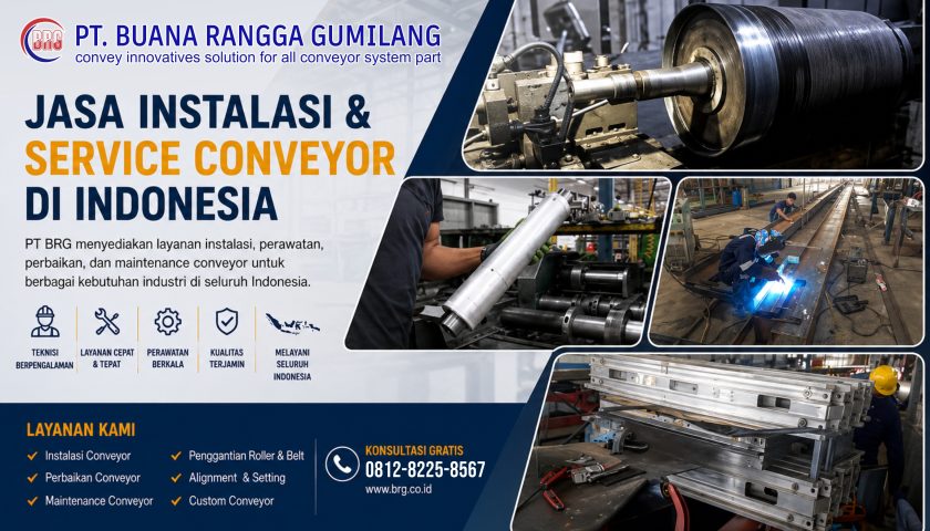 Conveyor System Manufacturer Indonesia oleh PT BRG untuk solusi conveyor industri di Indonesia