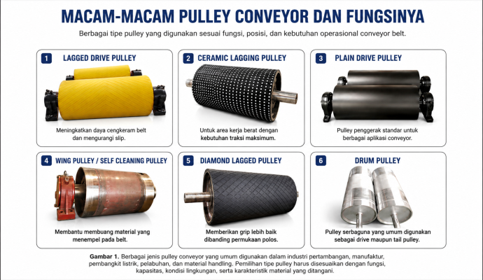 macam jenis pulley conveyor dan jenisnya brg