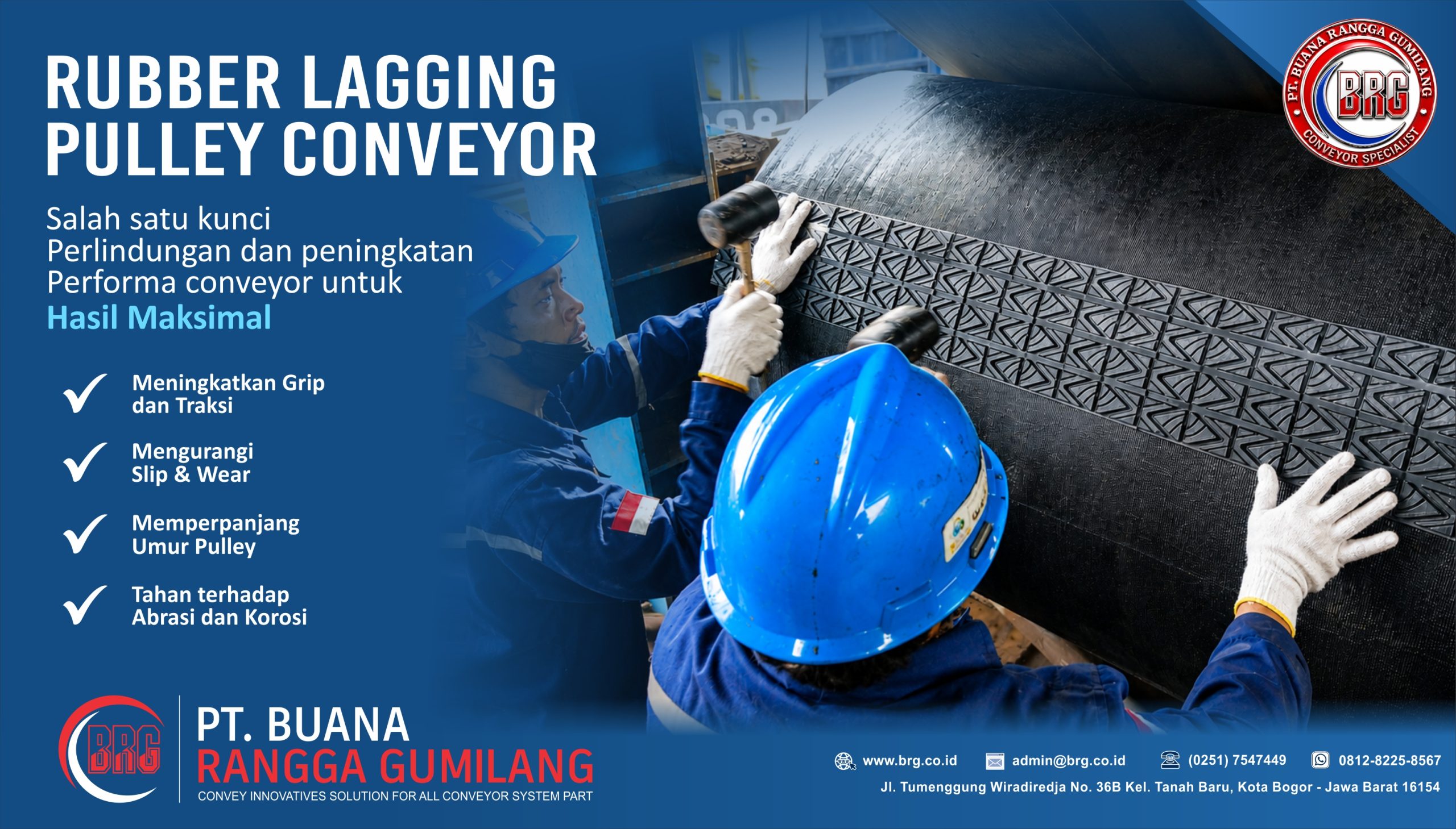 rubber-lagging-pulley-conveyor-brg-buana-rangga-gumilang